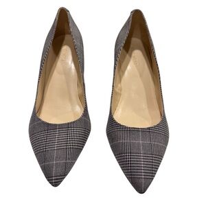 Nine West Plaid Block Heel Pumps. Sz 8 1/2. Preppy, Academia, Office, Classic.